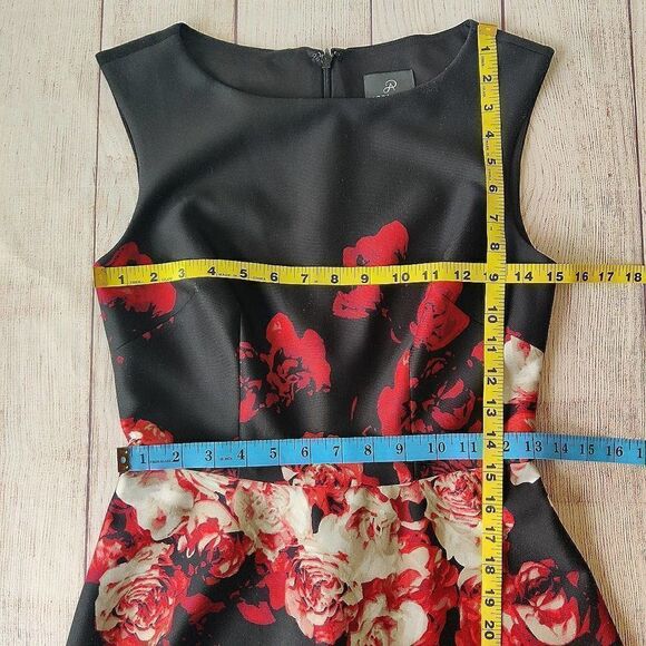 Adrianna Papell rose floral fit and flare dress sz 2 - Picture 6 of 9